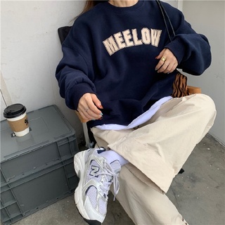 Áo sweater nỉ MEELOW form rộng free size cho nam và nữ