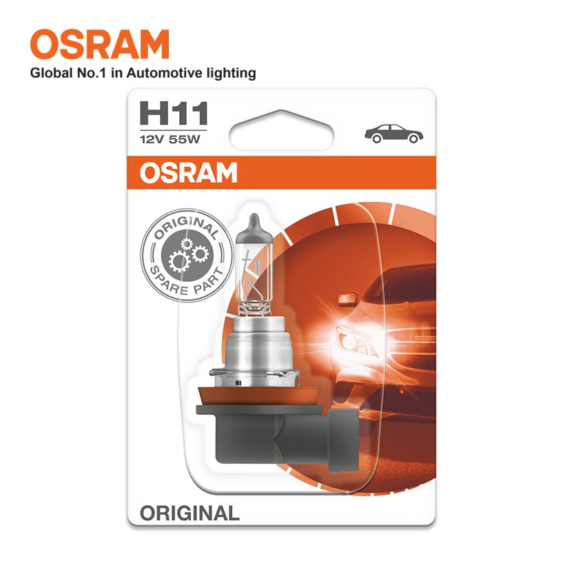 Bóng Đèn Pha/Cos Halogen OSRAM Original Dùng Cho Xe Ô Tô Xe Hơi Chân H11 12V 55W 64211-01B - 3200K 1350LM