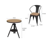 Bộ bàn ghế sân vườn ngoài trời khung thép cacbon phun sơn tĩnh điện mặt gỗ sồi cao cấp, Bàn ghế ban công decor nhà đẹp — ảnh 5