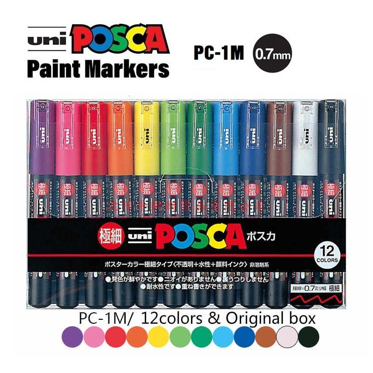 Set Bút Vẽ Trên Nhiều Chất Liệu Uni Posca Paint Marker | Shopee Việt Nam