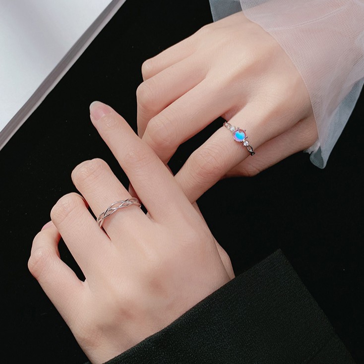 925 Silver Couple Rings, adjustable by TuNa Silver - Trang sức bạc
