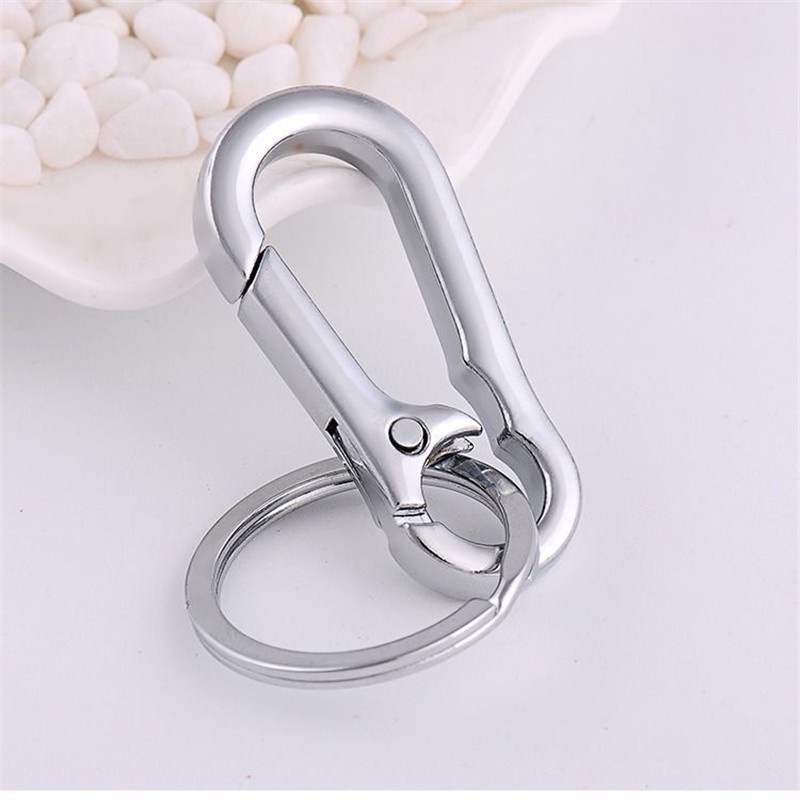 Móc Chìa Khóa Bằng Thép Không Gỉ Đơn Giản Chất Lượng Cao Chống Thất Lạc Trang Trí Xe Hơi