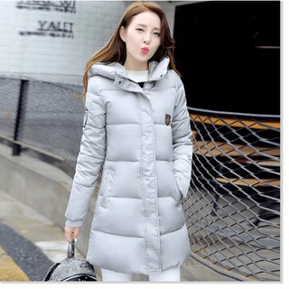 ÁO KHOÁC PHAO NỮ 3 LỚP DÁNG DÀI LOGO THÊU CỰC ẤM CHO MÙA ĐÔNG THU ĐÔNG