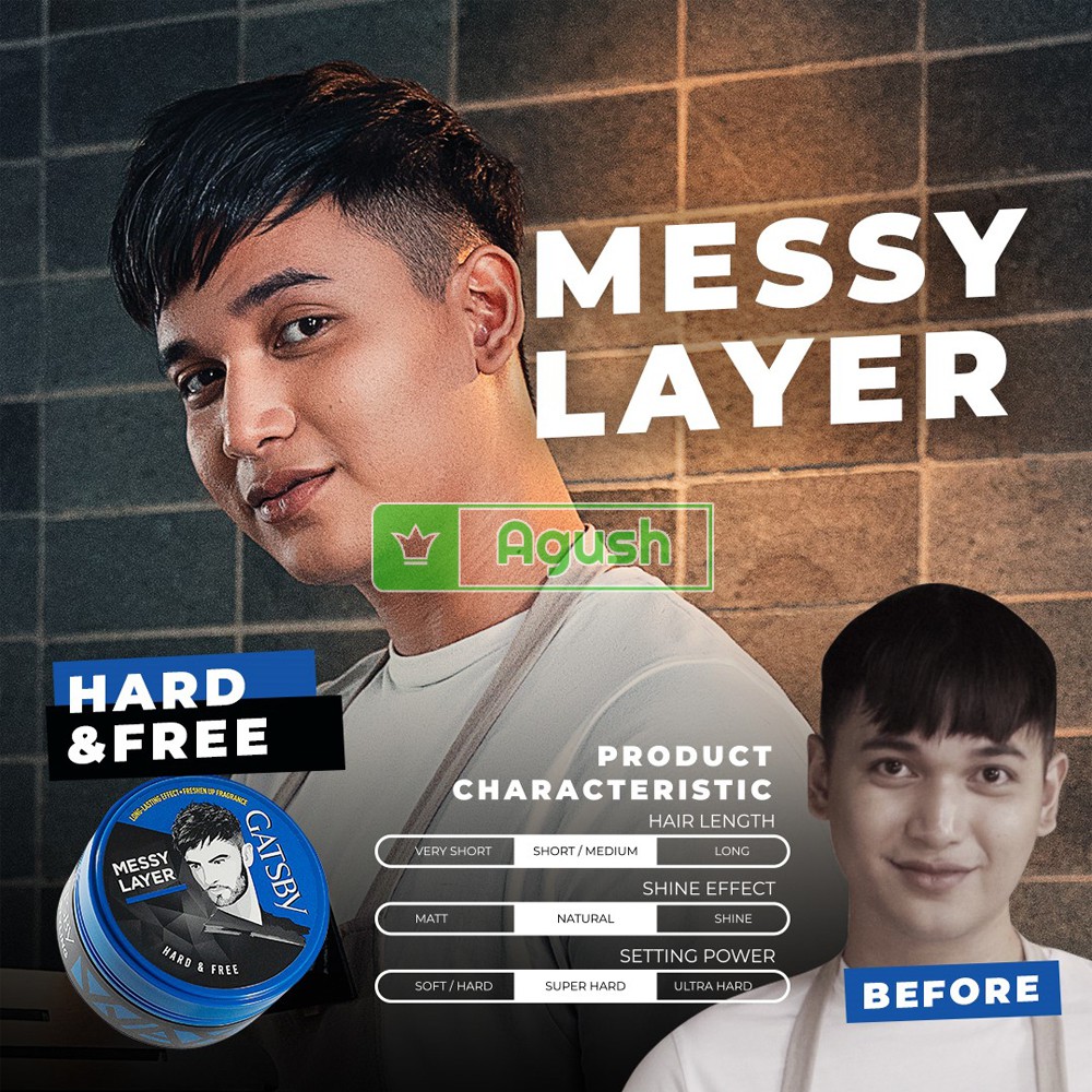 Sáp vuốt tóc nam nữ thơm tạo kiểu mềm giữ nếp chính hãng nhật bản Gatsby Wax Hard Free hộp xanh 75g không bết rít giá rẻ