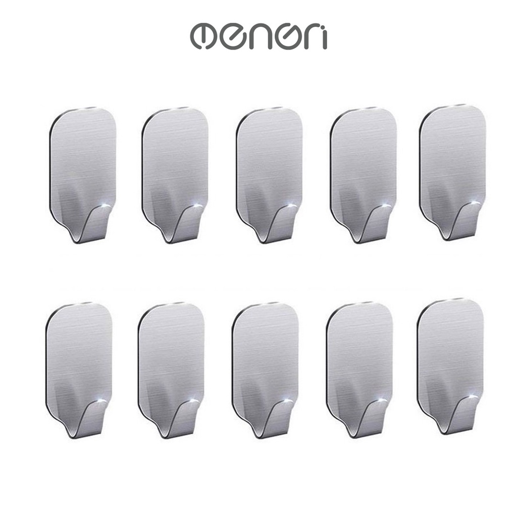 Ảnh Combo 10 Móc Dán Tường Keo 3M Chất Liệu INOX 304 Treo Đồ Dùng Gia Đình - OENON 1