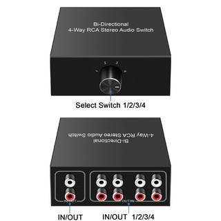 Bang 4 chiều Stereo L R Sound Channel Bộ chuyển đổi hai chiều 1 trong 4 Out hoặc 4 trong 1 Out Công tắc quay chuyên nghiệp