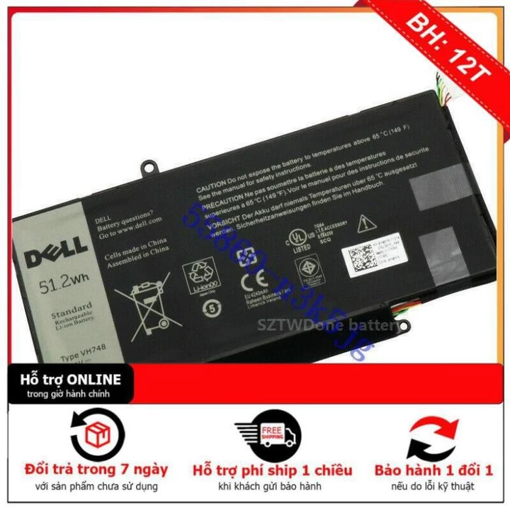 HCM] ⚡️[Pin zin]Pin laptop Dell Vostro 5480, 14-5480, 5480A, V5480 V5460 V5470 V5480 5439 VH748 6PHG8 Pin Zin
