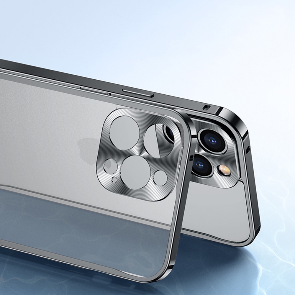 Ốp Điện Thoại Mặt Kính Trong Suốt Khung Kim Loại Sang Trọng Cho iphone 13 Pro MAX 12 11 Pro MAX 11Pro 12 13