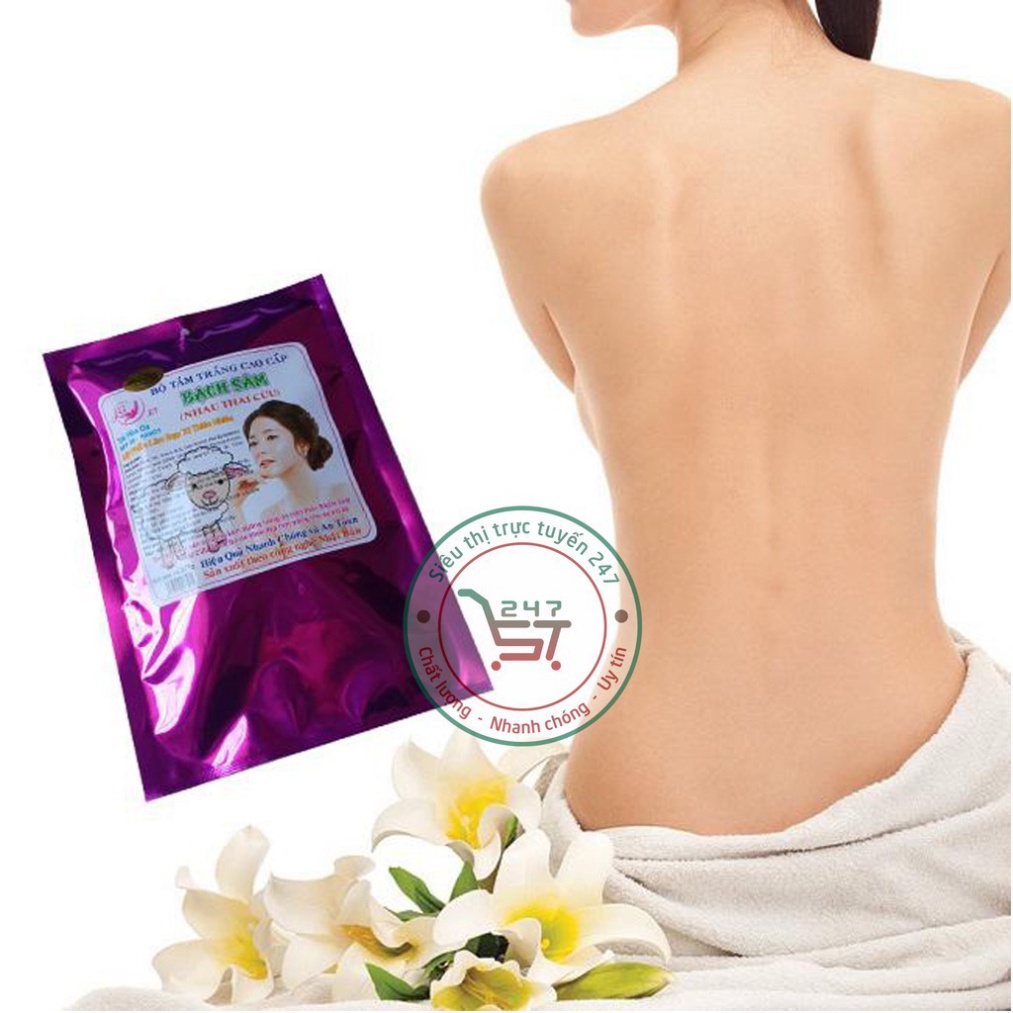 Kem body tắm Trắng toàn thân Trắng da Tái tạo Se khít lỗ chân lông Bạch Sâm Nhau thai cừu 175g (Tím)