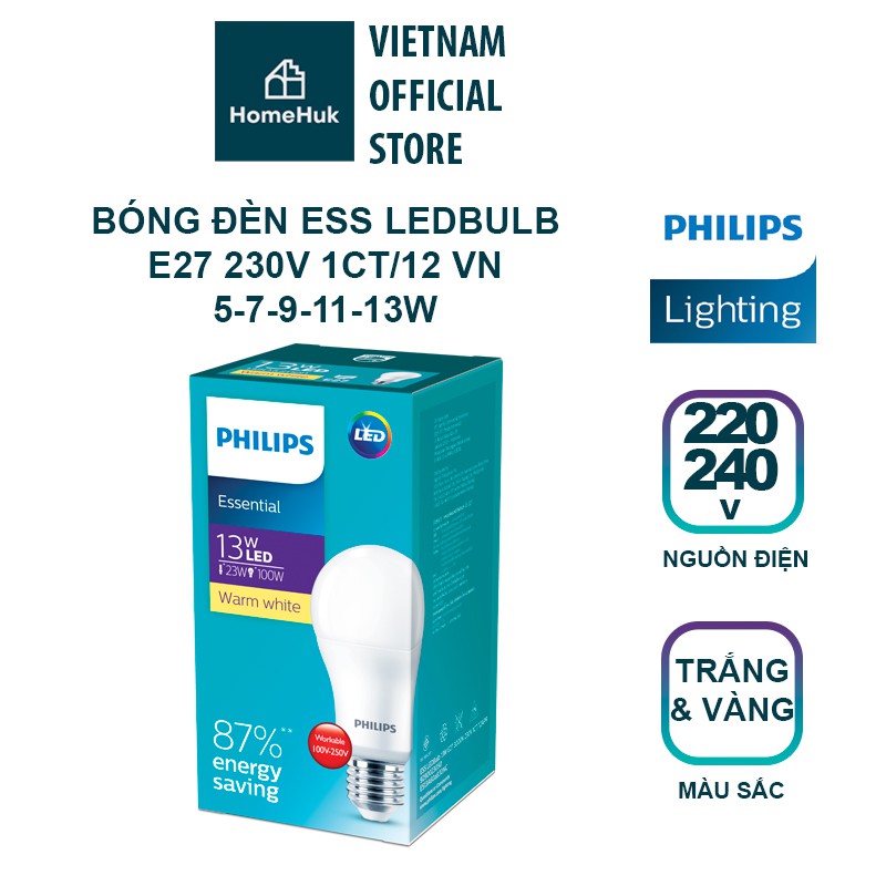 Bóng đèn PHILIPS ESS LEDBulb E27 230V 1CT/12 VN | Shopee Việt Nam