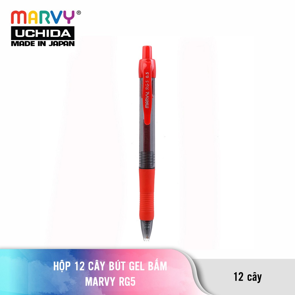 Ảnh Hộp 12 cây Bút gel bấm Marvy Uchida RG5 ngòi 0.5mm 3