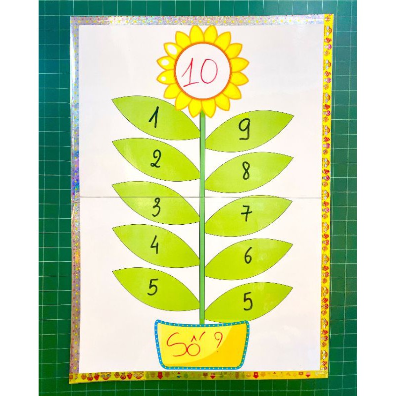 CHẬU HOA 10 LÁ size A2 (Đồ Dùng Dạy Học MIKI)