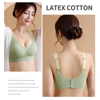 Mới M-6XL cộng với kích thước thể thao đồ lót phụ nữ đầy đủ cup siêu mỏng latex thời trang va chạm màu liền mạch cộng với kích thước Bra nhẹ không dây kết hợp chống chảy xệ Bra bên hỗ trợ Push Up Bra Breathable thoải mái chăm sóc sức khỏe đồ lót