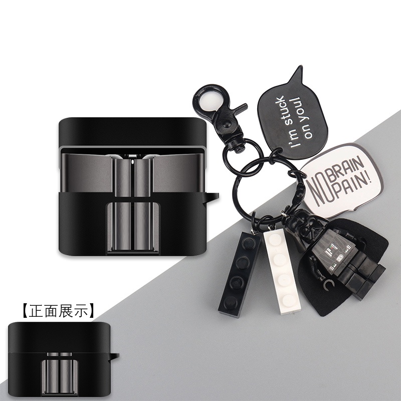 Vỏ Bảo Vệ Hộp Sạc Tai Nghe CC Pro2 Màu Trơn Kèm Móc Khóa Hình Gấu / Pikachu Xinh Xắn