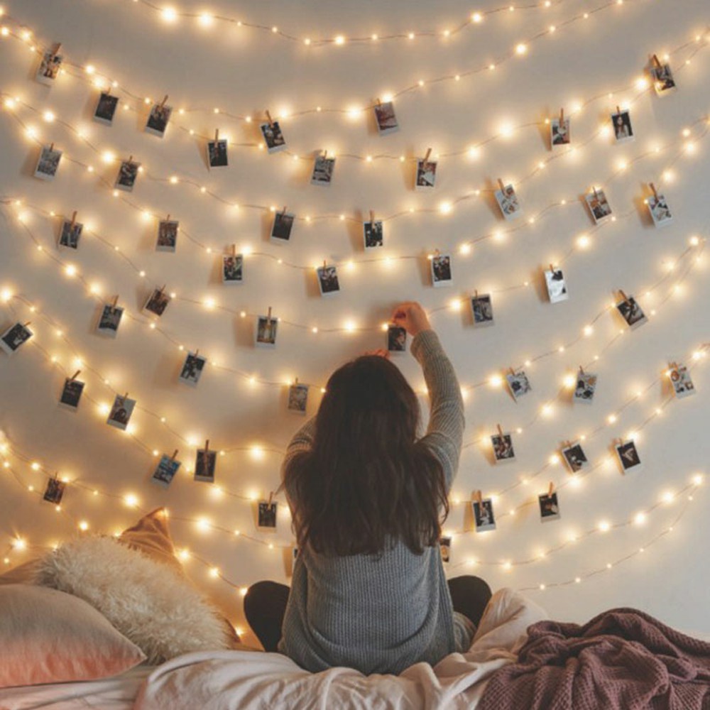 Dây đèn led đom đóm fairy light có chế độ nháy 2m/3m trang trí decor - Kem Shop K19