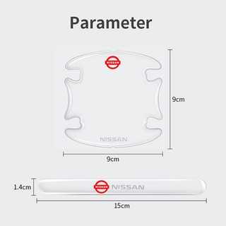 Bộ 4 / 8 Miếng Dán Trong Suốt Bảo Vệ Tay Nắm Cửa Xe Hơi Nissan March Almera Note Livina X-trail