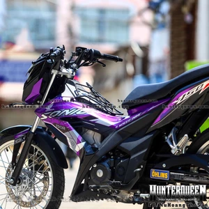 Tem rời cao cấp dán xe Sonic màu đen tím. Mẫu decal 2019, bền màu, bám dính cao. Decal for Motorbike