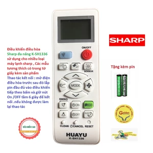 Điều khiển điều hòa SHARP đa năng HUAYU K-SH1336 dùng được cho gần nhiều mẫu máy lạnh sharp hiện nay
