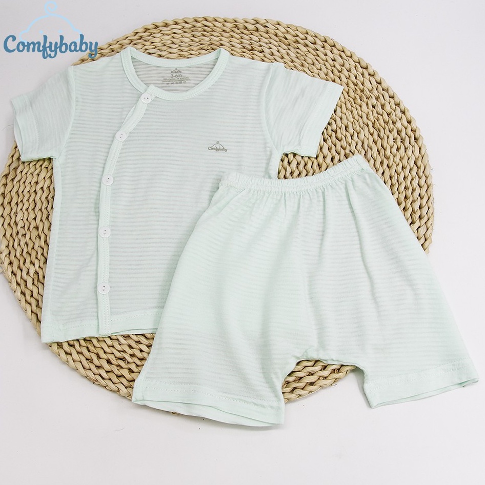 Ảnh Bộ quần áo mùa hè cho bé 100% Cotton Lụa – Comfybaby Siêu nhẹ - thoáng mát QACF22042021 size 3-12 tháng 2