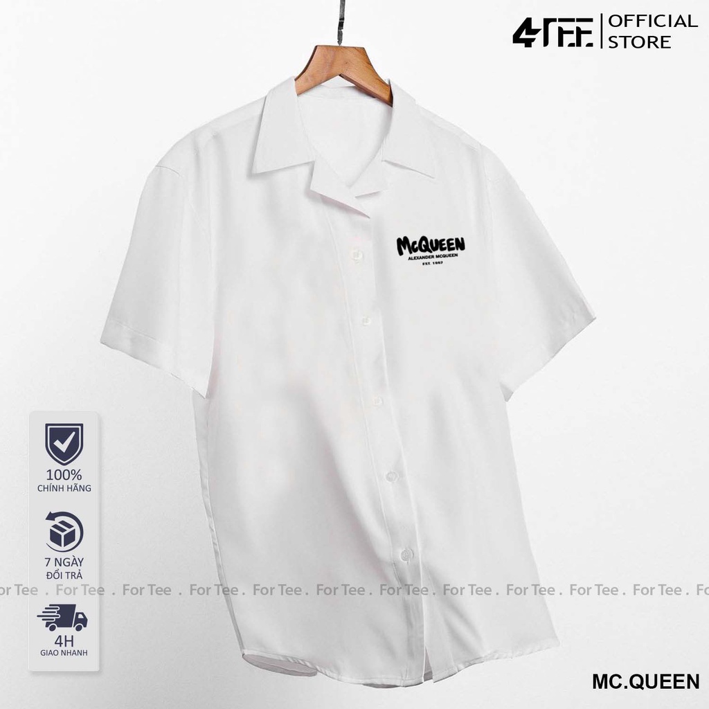 Áo sơ mi Basic Unisex form rộng , cổ vest --NGỰC MCQUEEN