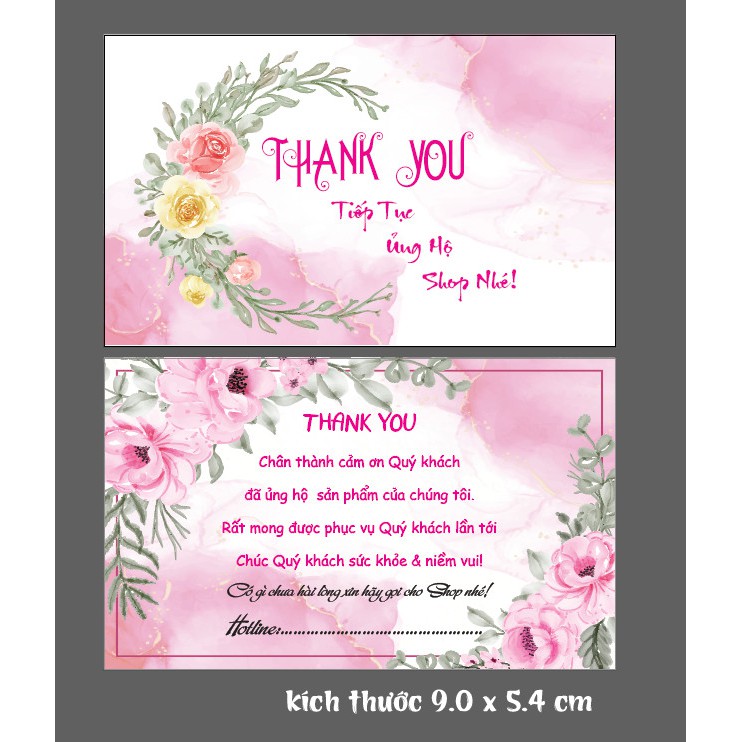 <GIÁ TẬN XƯỞNG IN> Thẻ cảm ơn, nhãn cảm ơn, THIỆP CÁM ƠN, THIỆP THANK YOU 100 nhãn giấy-NEW4