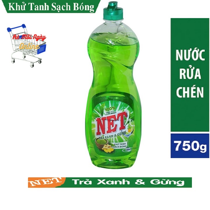 Chai nước rửa chén Net 750g Hương Trà Xanh & Gừng- Chính Hãng | Shopee ...