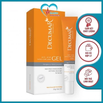 [CHÍNH HÃNG] DECUMAR GEL - Gel ngừa mụn nano curcumin Decumar 20 gram