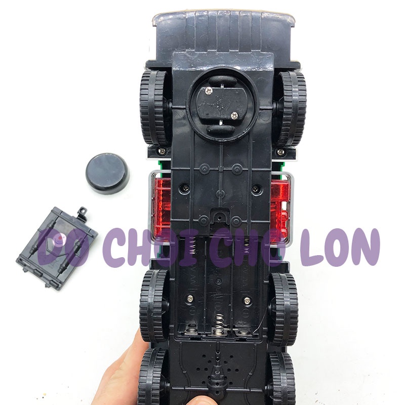 Đồ chơi ô tô cho bé trai tải chở rác  6 bánh có đèn 3D dùng pin có nhạc JY686,đồ chơi cho bé trai