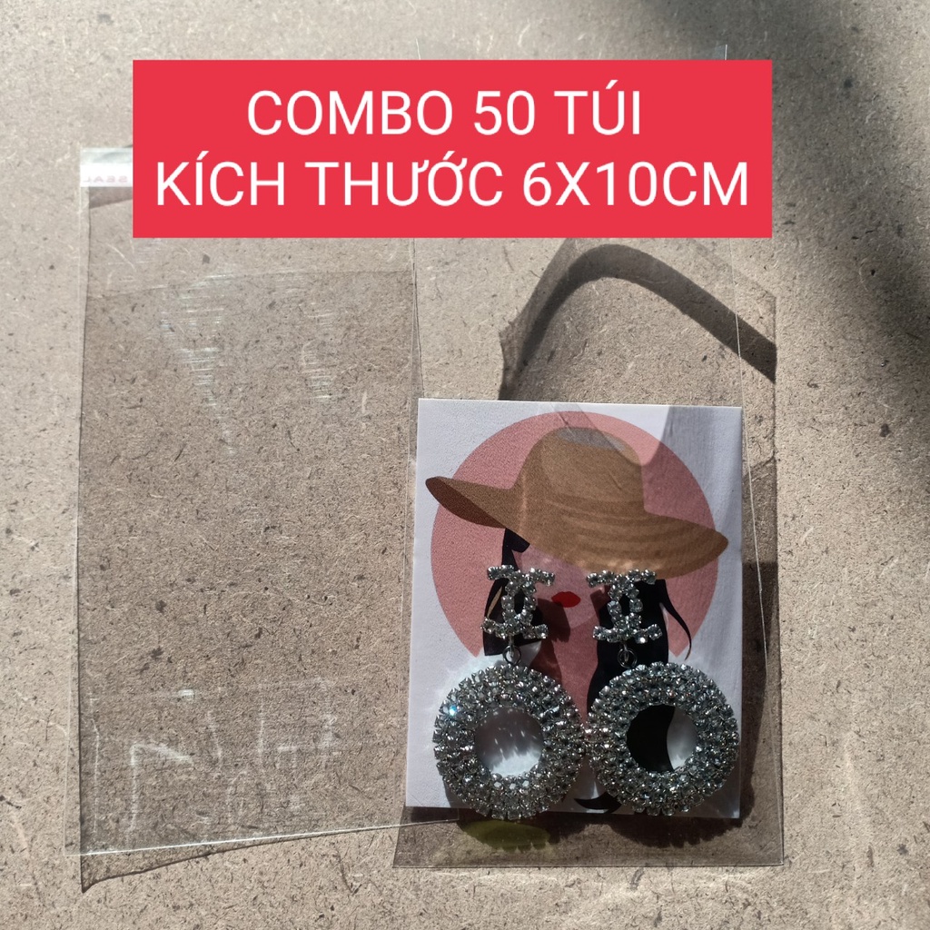 50 Túi OPP dán miệng - Túi OPP băng keo