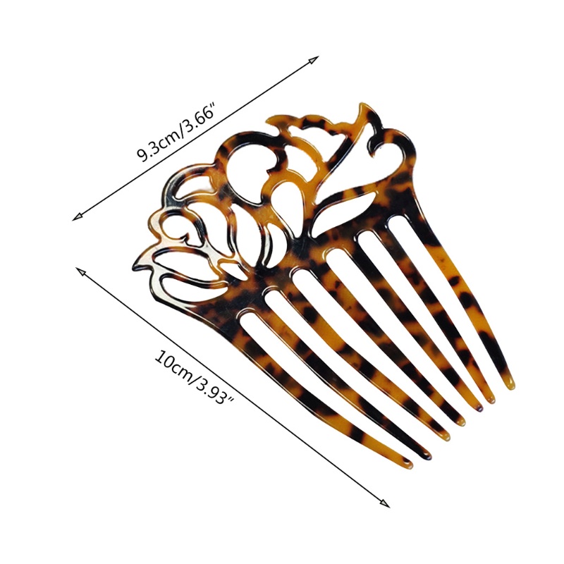 Jenniferab Phụ Nữ Pháp 7 Răng Tóc Rỗng Celluloid Acetate Updo Tạo Kiểu Kẹp Tóc Rùa Đuôi Ngựa Barr