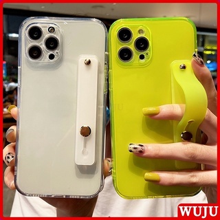 Ốp Điện Thoại Silicon TPU Mềm Trong Suốt Dạ Quang Chống Sốc Có Giá Đỡ Cho iPhone 11 12 13 Pro Max XR X XS Max 8 7 Plus SE
