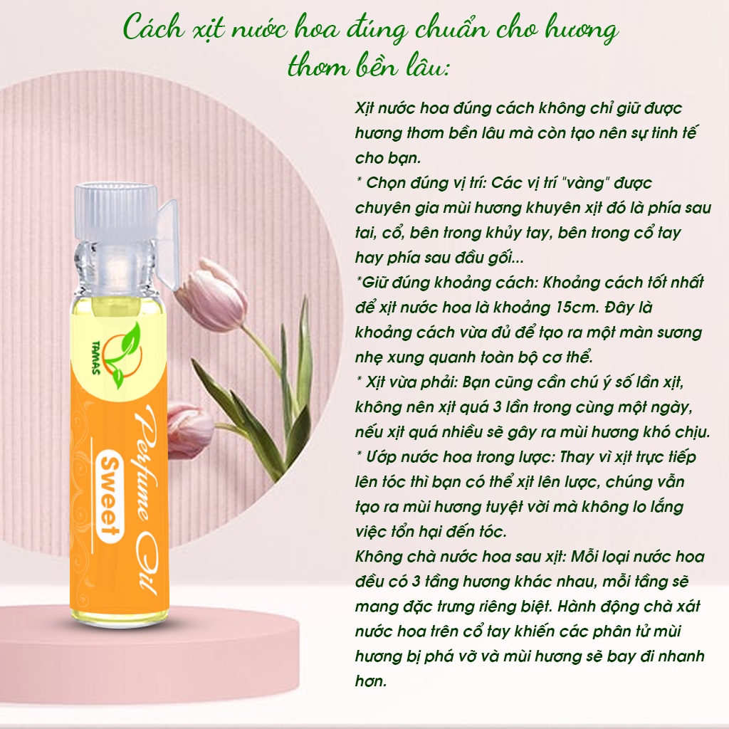 Ảnh Tinh dầu nước hoa Perfume Oil Sweet TAMAS hương thơm ngọt ngào quyến rũ, lưu hương lâu 4