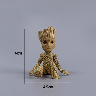 Mô Hình Nhân Vật Groot Ngồi Xe Hơi / Chậu Hoa Trang Trí Văn Phòng Sáng Tạo