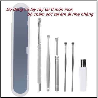 BỘ DỤNG CỤ LÂY RÁY TAI AN TOÀN CHUYÊN NGHIỆP GỒM 5 CÂY THÉP KHÔNG RỈ CÓ HỘP ĐỰNG