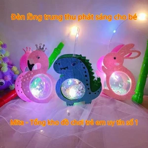 Đèn lồng trung thu hottrend hình thỏ, khủng long, chim hạc phát sáng - Đồ chơi trẻ em, quà tặng cho bé