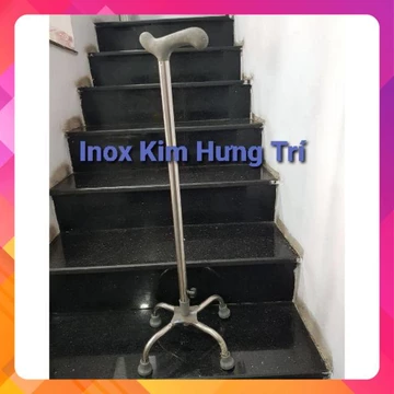 gậy chống cho người già - gậy chống 4 chân inox- gậy cho người lớn tuổi inox-gậy batong-gậy tập đi 4 chân
