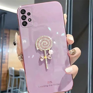 Ốp Điện Thoại Họa Tiết Kẹo Mút Đính Đá 6D Cho Samsung Galaxy A53 A73 A05 A33 A52S S22 S21 Ultra FE 5G