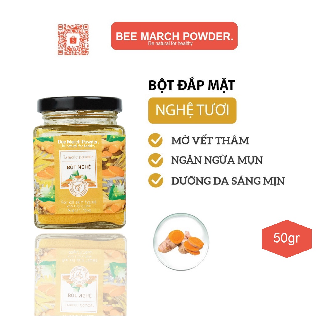Bột Tinh Bột Nghệ đắp mặt 50gr Bee March | Shopee Việt Nam