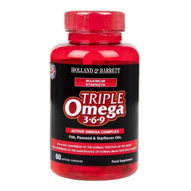 Triple Omega 3 6 9 Holland and Barrett tốt cho thần kinh tim mạch tăng