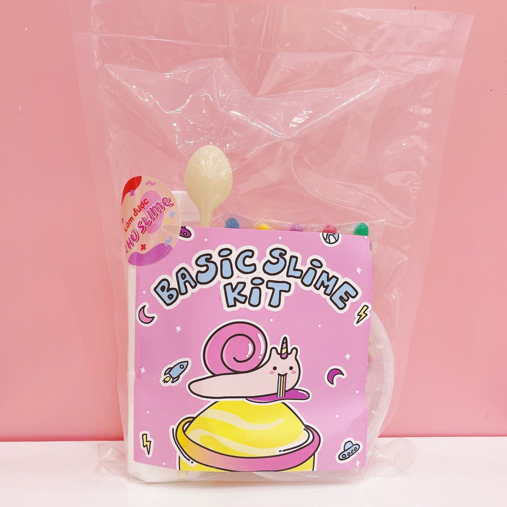 Bộ kit làm slime Ốc Sên - Basic slime - Butter slime- Clear slime - Đầy đủ dụng cụ