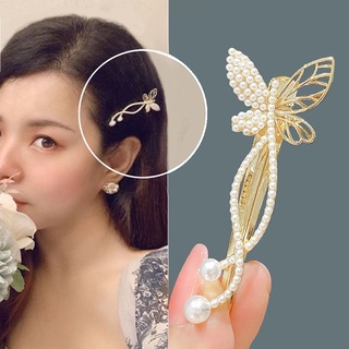 Kẹp Tóc Một Cánh Bướm Tua Rua Đính Đá Ngọc Trai Phong Cách Nhật Hàn