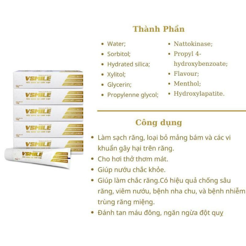 [CHÍNH HÃNG] Kem Đánh Răng Thảo Dược VSMILE / Bảo Vệ Răng Miệng