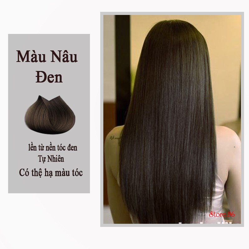 Thuốc nhuộm tóc Nâu Đen 100ml màu nhuộm lên màu chuẩn tone