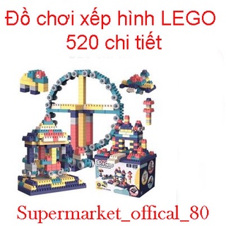 Đồ chơi lắp ghép Lego cho bé 520 chi tiết, đồ chơi ghép hình siêu trí tuệ sáng tạo của bé