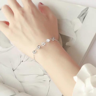 lắc tay hộp vuông , dáng baxic xinh đẹp , bạc 925 sáng - jena sliver
