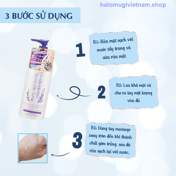 Gel tẩy tế bào da chết Hatomugi Platinum Label chiết xuất ý dĩ, mật ong  Nhật bản chính hãng 300g