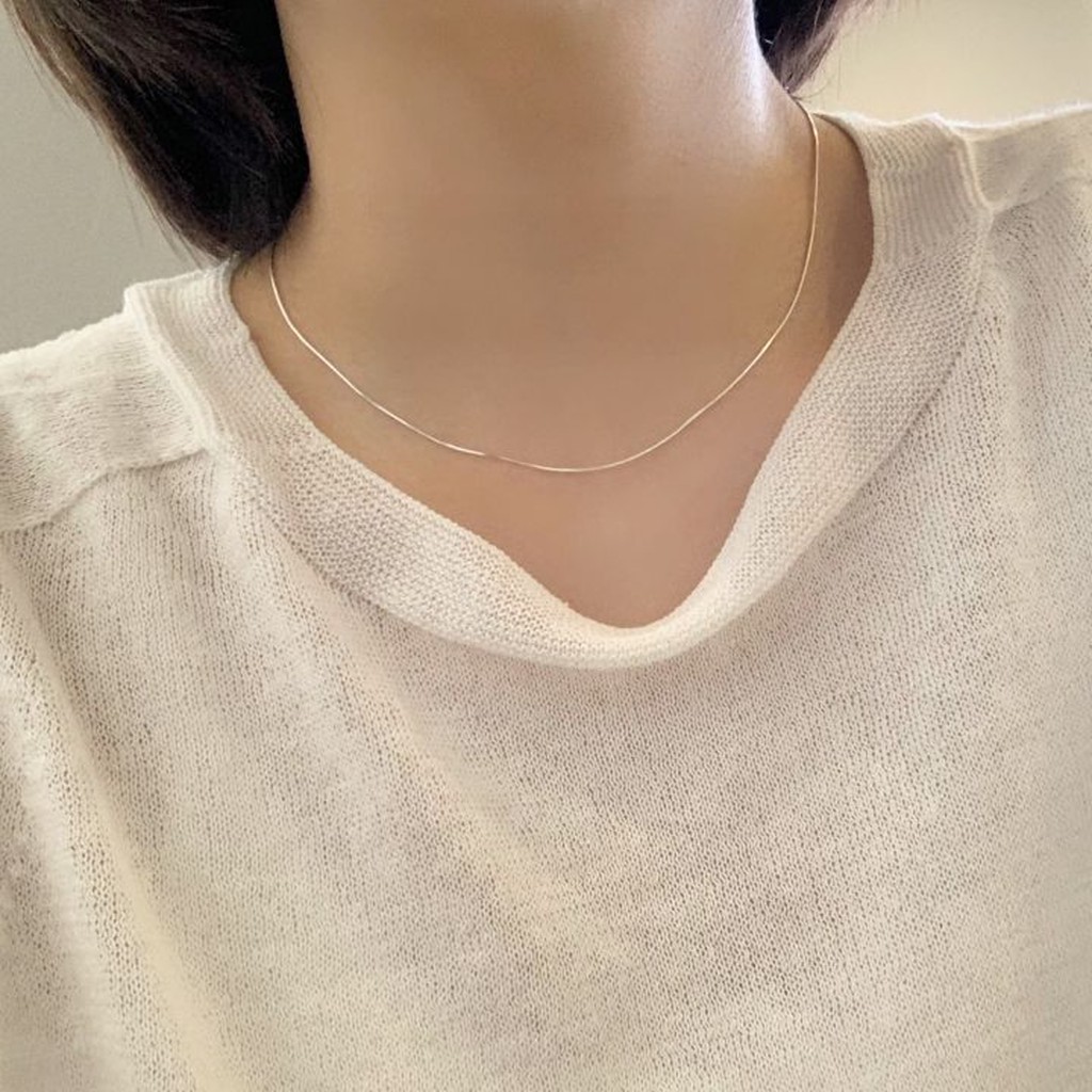 Ảnh Dây chuyền bạc TLEE mì thuôn trendy đeo sáng cổ TLEE JEWELRY D0172 3