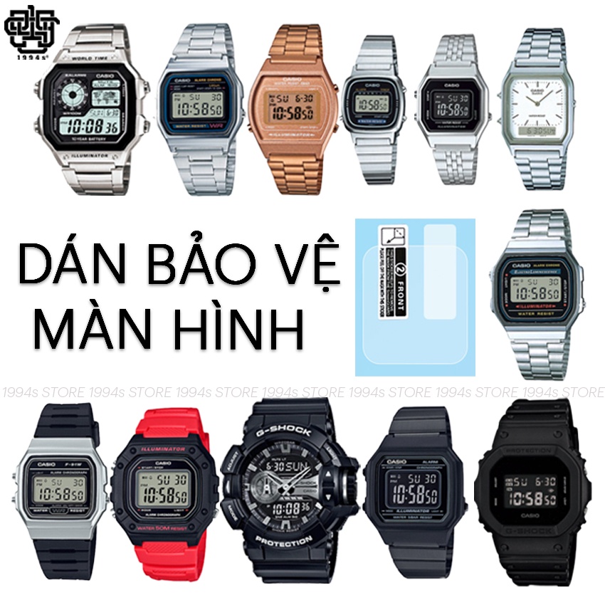 Combo 03 Miếng Dán Bảo Vệ Màn Hình Đồng Hồ Casio AE-1200, DW-5600, LA670, LA680, B640, A158, AQ-230, A168, ,W-218, A700