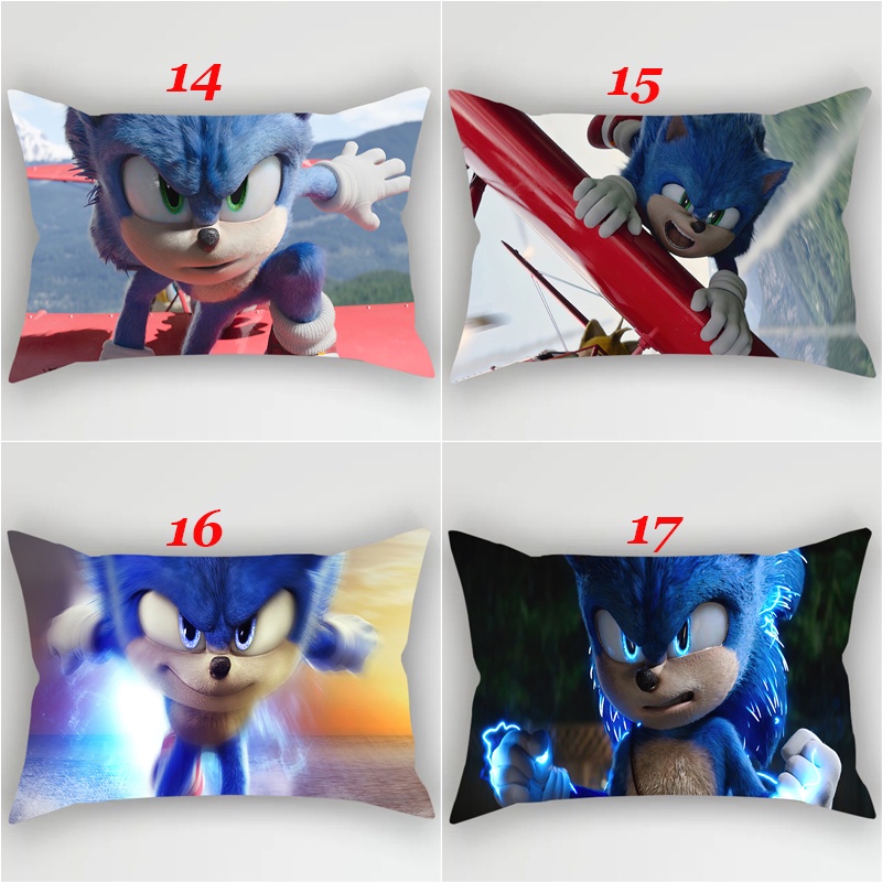 Vỏ Gối Chữ Nhật In Hình Sonic The Hedgehog 2 Mặt Trang Trí Nội Thất