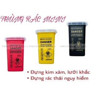 Hũ đựng rác mini đựng kim xăm, bông lau kích thước 155x98x77mm